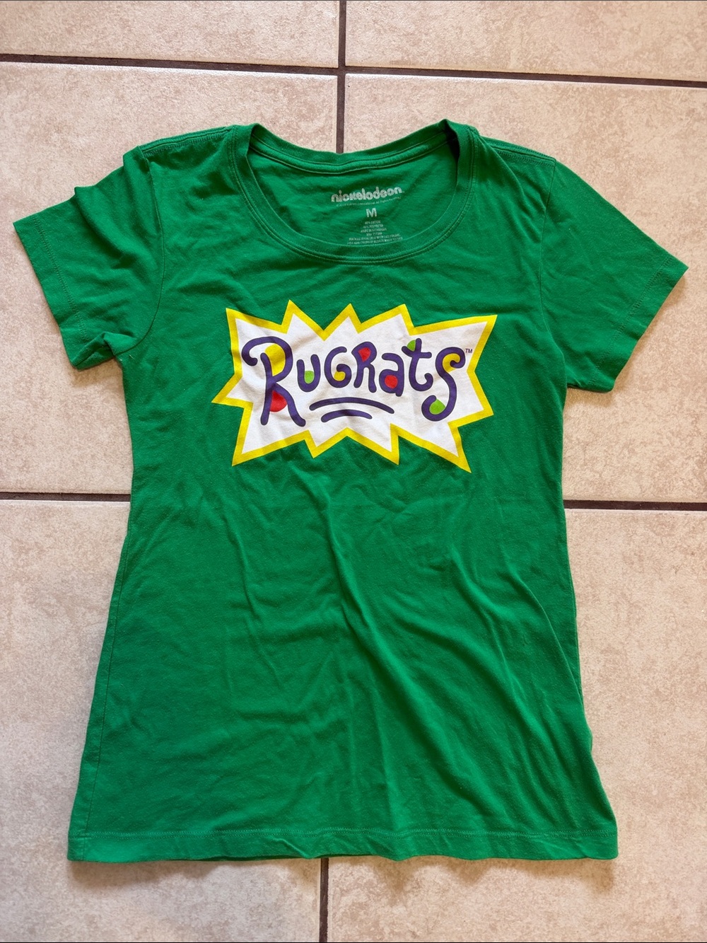Nickelodeon Green Rugrats Graphic Tee with Yellow Accent